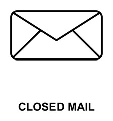 Poster - closed envelope icon illustration on transparent background