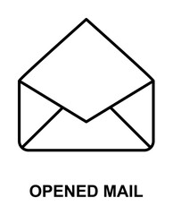 Sticker - opened envelope icon illustration on transparent background