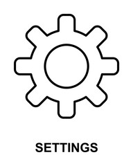 Poster - settings sign icon illustration on transparent background