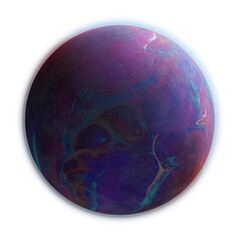 Wall Mural - rainbow exoplanet with colorful surface and glowing atmosphere