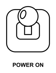 Sticker - power on icon illustration on transparent background