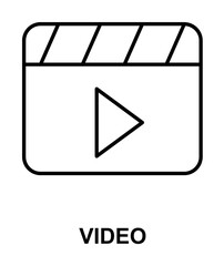 Poster - video sign icon illustration on transparent background