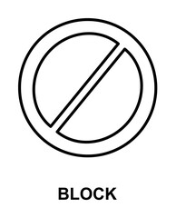 Poster - block sign icon illustration on transparent background