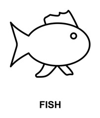 Poster - fish icon illustration on transparent background