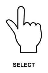 Poster - select hand icon illustration on transparent background