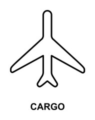 Sticker - cargo plane icon illustration on transparent background