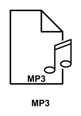 Poster - mp3 file icon illustration on transparent background