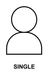 Poster - single person icon illustration on transparent background