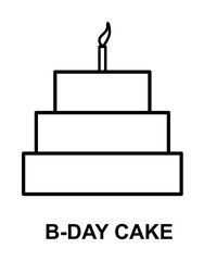 Poster - birthday cake icon illustration on transparent background
