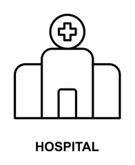Poster - hospital building icon illustration on transparent background