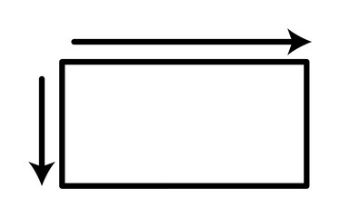Poster - arrows on the sides of the rectangle icon illustration on transparent background