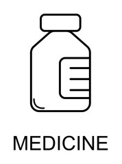 Poster - medicine bottle line icon illustration on transparent background