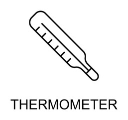 Poster - thermometer line icon illustration on transparent background