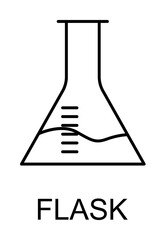 flask line icon illustration on transparent background