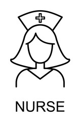Poster - nurse line icon illustration on transparent background