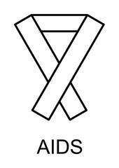 Poster - aids sign line icon illustration on transparent background
