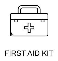 Poster - first aid kit line icon illustration on transparent background