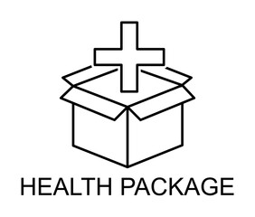 Poster - health package line icon illustration on transparent background