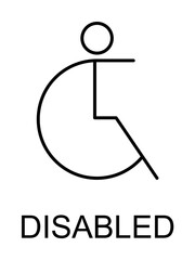 Fototapete - disabled sign line icon illustration on transparent background
