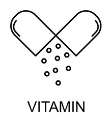 Poster - vitamin pills line icon illustration on transparent background