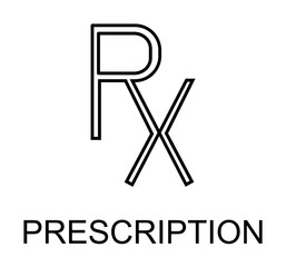 Poster - prescription line icon illustration on transparent background