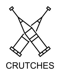 Poster - crutches line icon illustration on transparent background