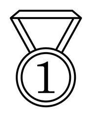 Poster - medal number first icon illustration on transparent background