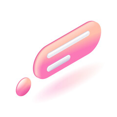 Poster - 3d isometric. cartoon icons, pink speech bubble for text. social media chatting. chat message. notif