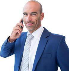 Poster - Smiling businessman calling on the phone 