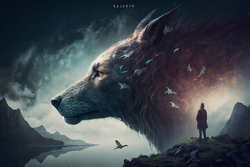 wolf fenrir. fantastic. ai generation