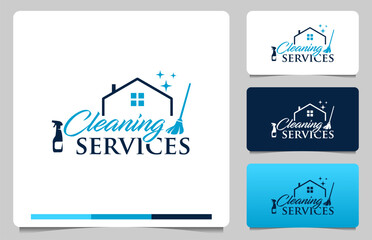 House Cleaning Service company badge, emblem. Vector illustration