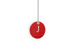 Digital composite image of red sale tag with letter J