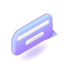 Poster - trending 3d isometric. vector icons speech bubble for text. notification concept. chat message. cart
