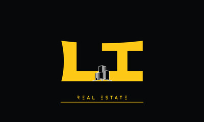 Real Estate letters Initials Monogram logo LI , IL