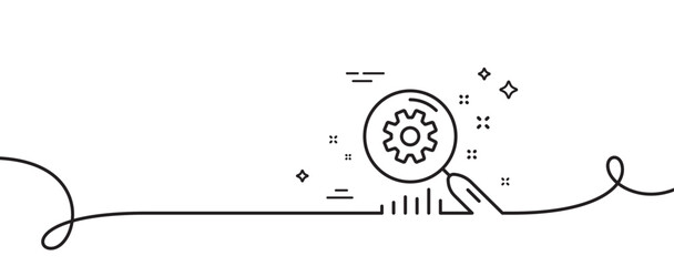 Poster - search statistics line icon. continuous one line with curl. find analysis sign. search statistics si