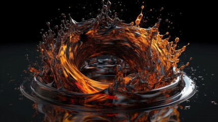 Aufkleber - Abstract circle liquid motion flow explosion. Generative ai