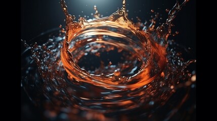 Aufkleber - Abstract circle liquid motion flow explosion. Generative ai