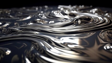 Poster - Black surface with reflections black water waves background simple spaces use us contemporary background graphic backdrop. Generative ai