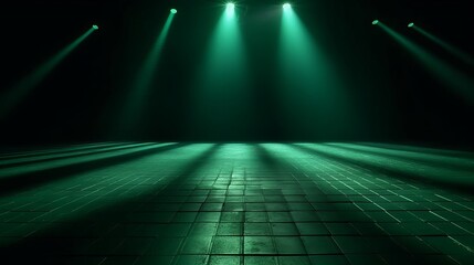 Aufkleber - Green Neon Lights Tunnel Futuristic Background. Generative ai