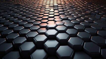 Poster - Abstract technological hexagonal background. Generative ai