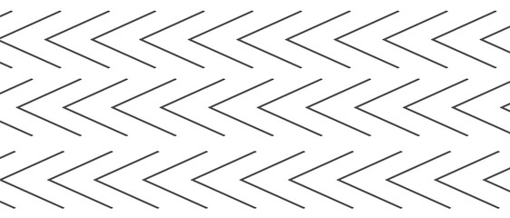 Sticker - Seamless arrow pattern on white background. Modern chevron lines pattern for backdrop and wallpaper template. Black simple lines with repeat texture. Seamless chevron background, vector illustration