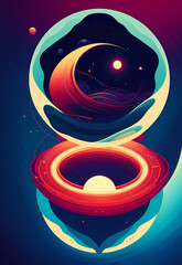 Wall Mural - abstract space illustration, detailed, post-modern, minimalistic, blissful, artistic, , generative a