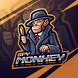 Spy Monkey esport mascot logo design