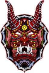 Canvas Print - Devil mecha head esport mascot