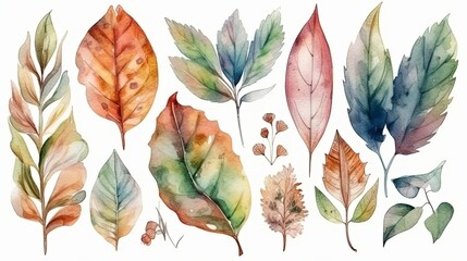  Watercolor Botanical Prints. Collection of Hand-Painted Floral Illustrations. AI Generated