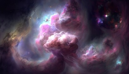 Colorful space galaxy cloud nebula. Stary night cosmos. Universe science astronomy. Supernova background wallpaper	