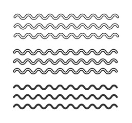 Wavy lines flat vector icons