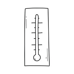 thermometer for measuring temperature. doodle style. vector illustration.