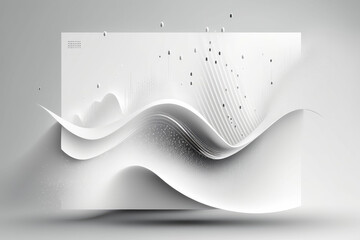 Sticker - White wave shaped background material, AI generated