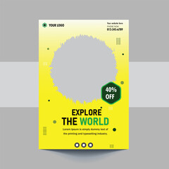 Travel flyer poster editable print ready template design